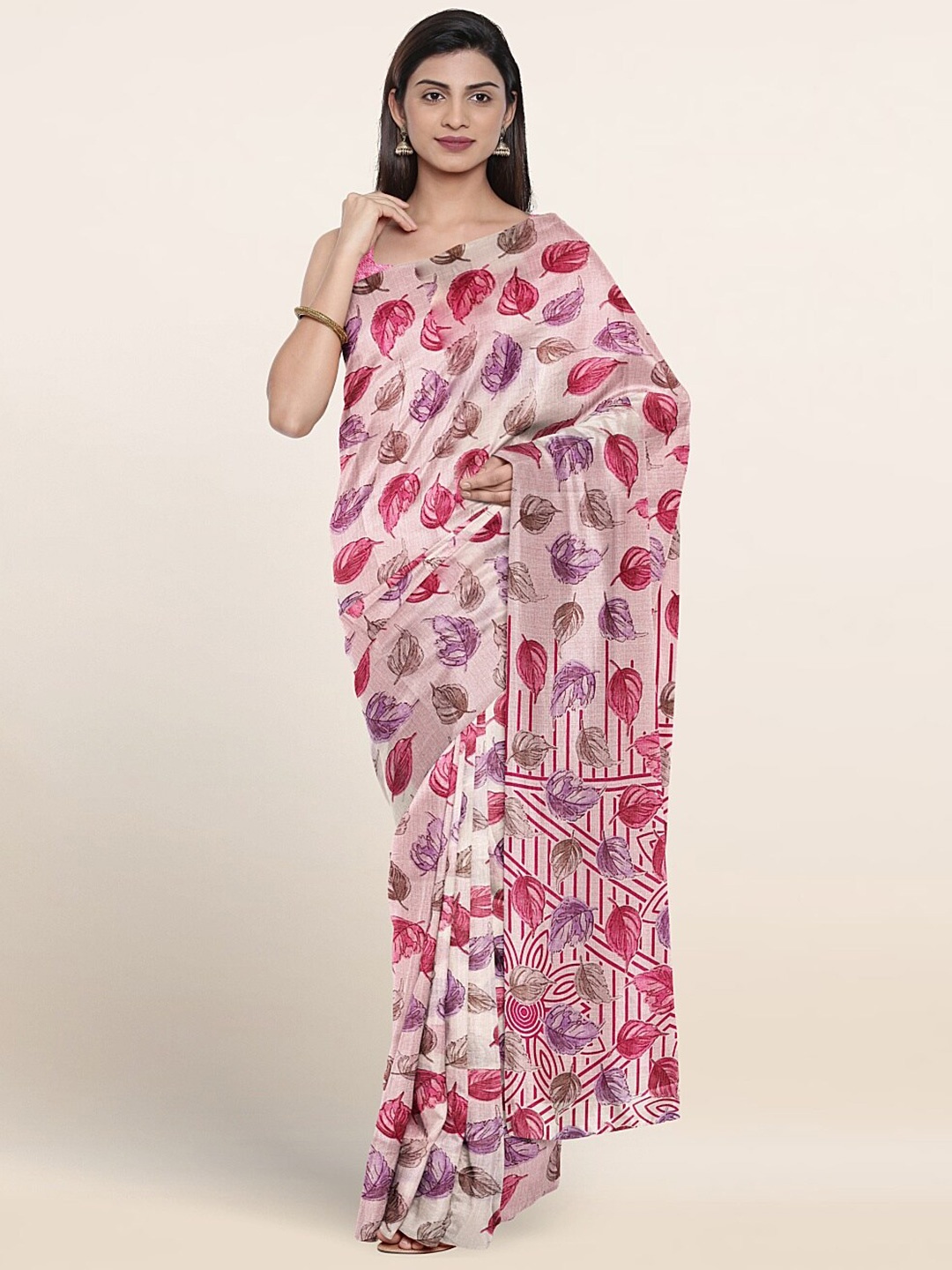 

Pothys Floral Printed Saree, Pink