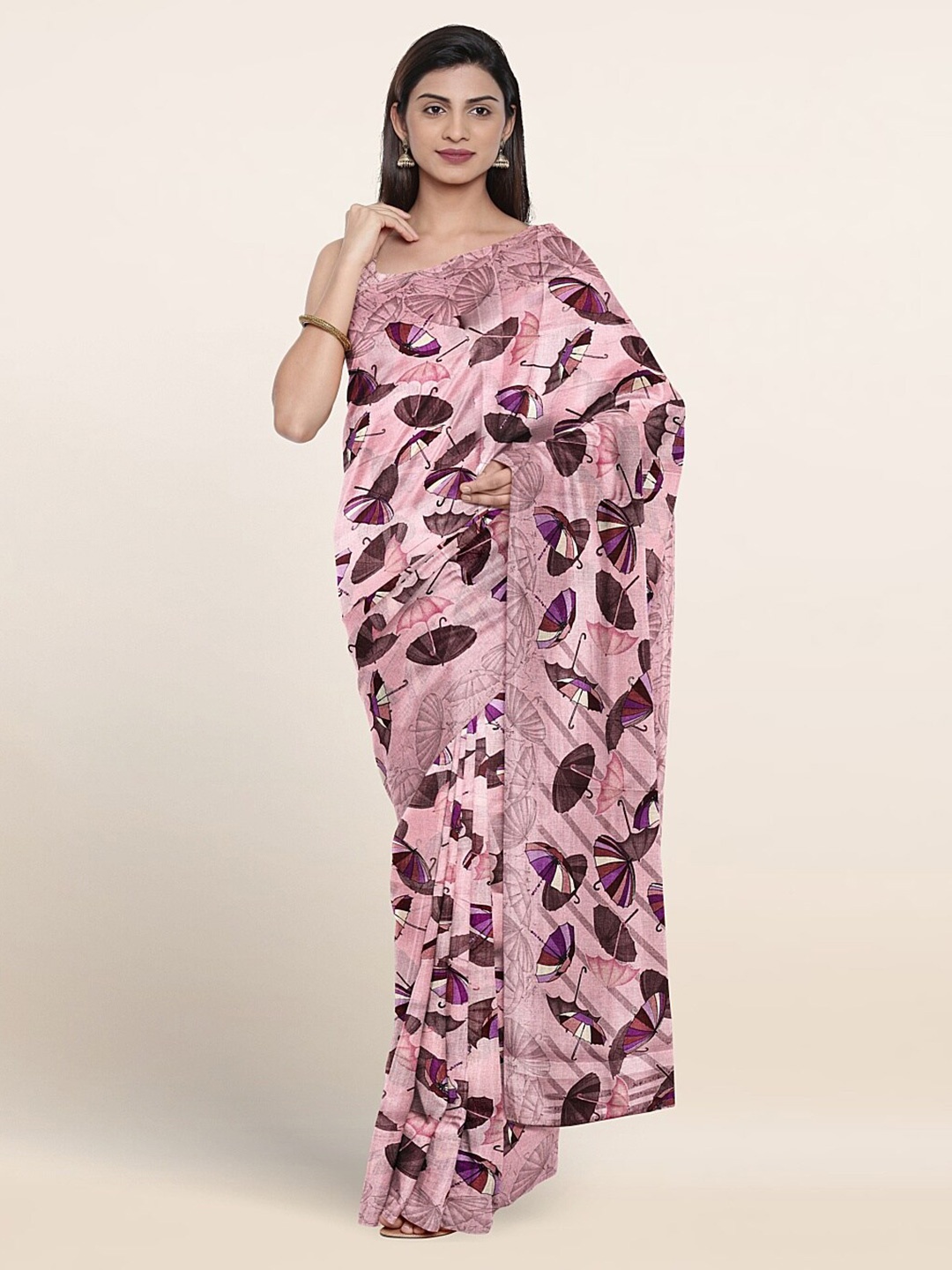 

Pothys Abstract Printed Saree, Pink