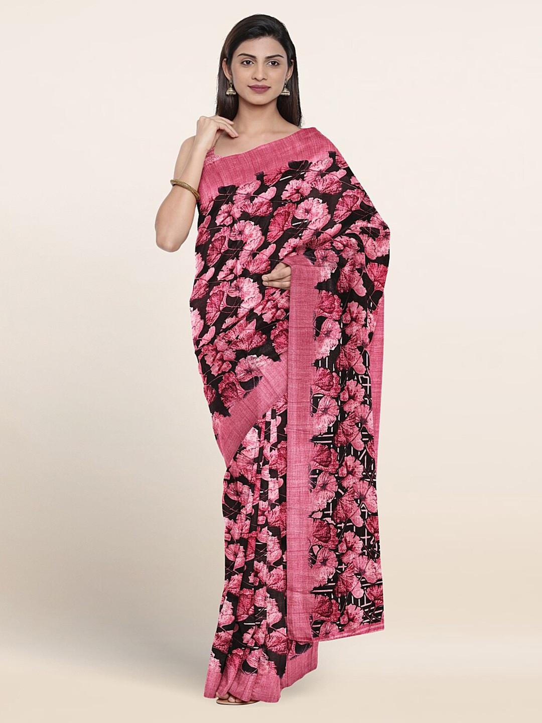 

Pothys Floral Printed Saree, Pink