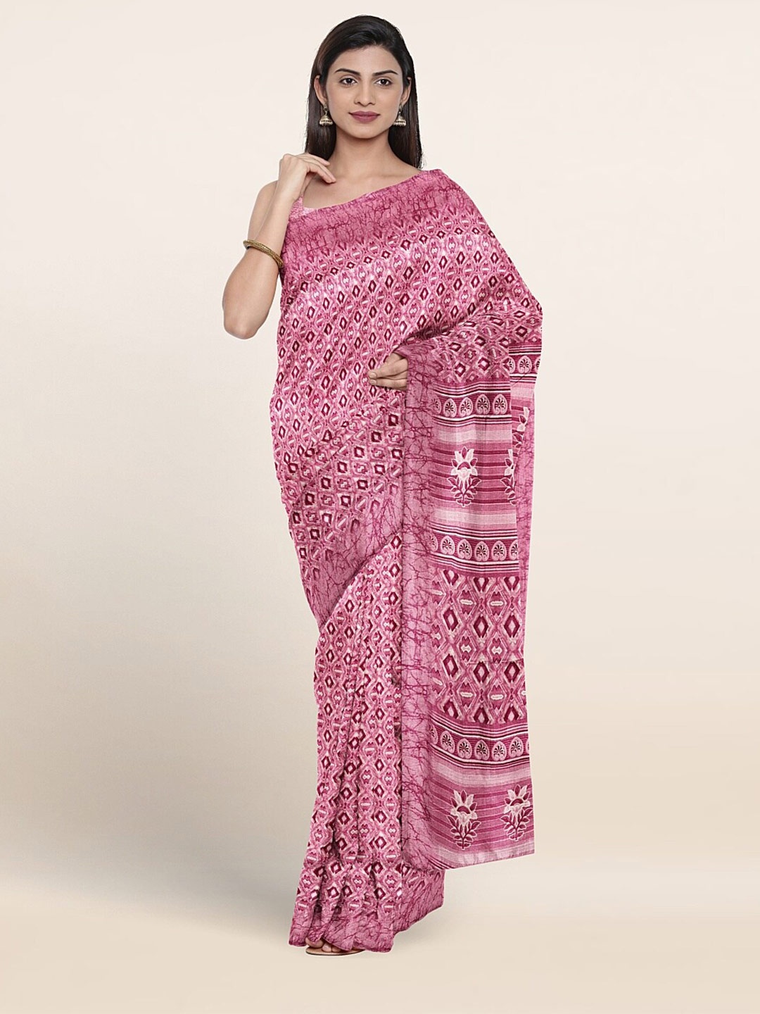 

Pothys Ethnic Motifs Printed Saree, Pink