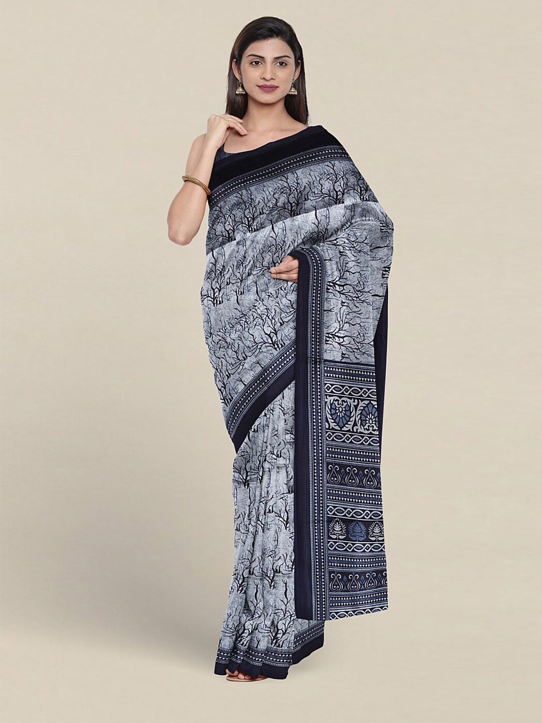 

Pothys Ethnic Motifs Printed Saree, Blue