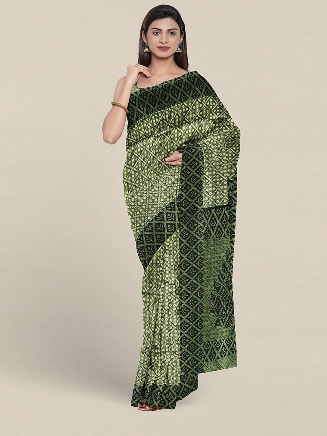 

Pothys Ethnic Motifs Printed Saree, Green