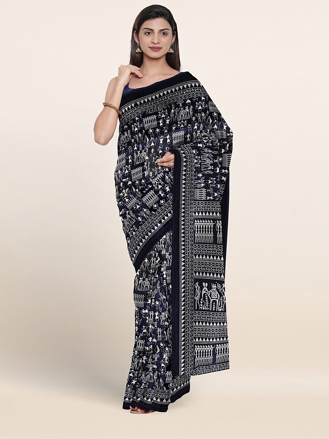 

Pothys Ethnic Motifs Printed Saree, Blue