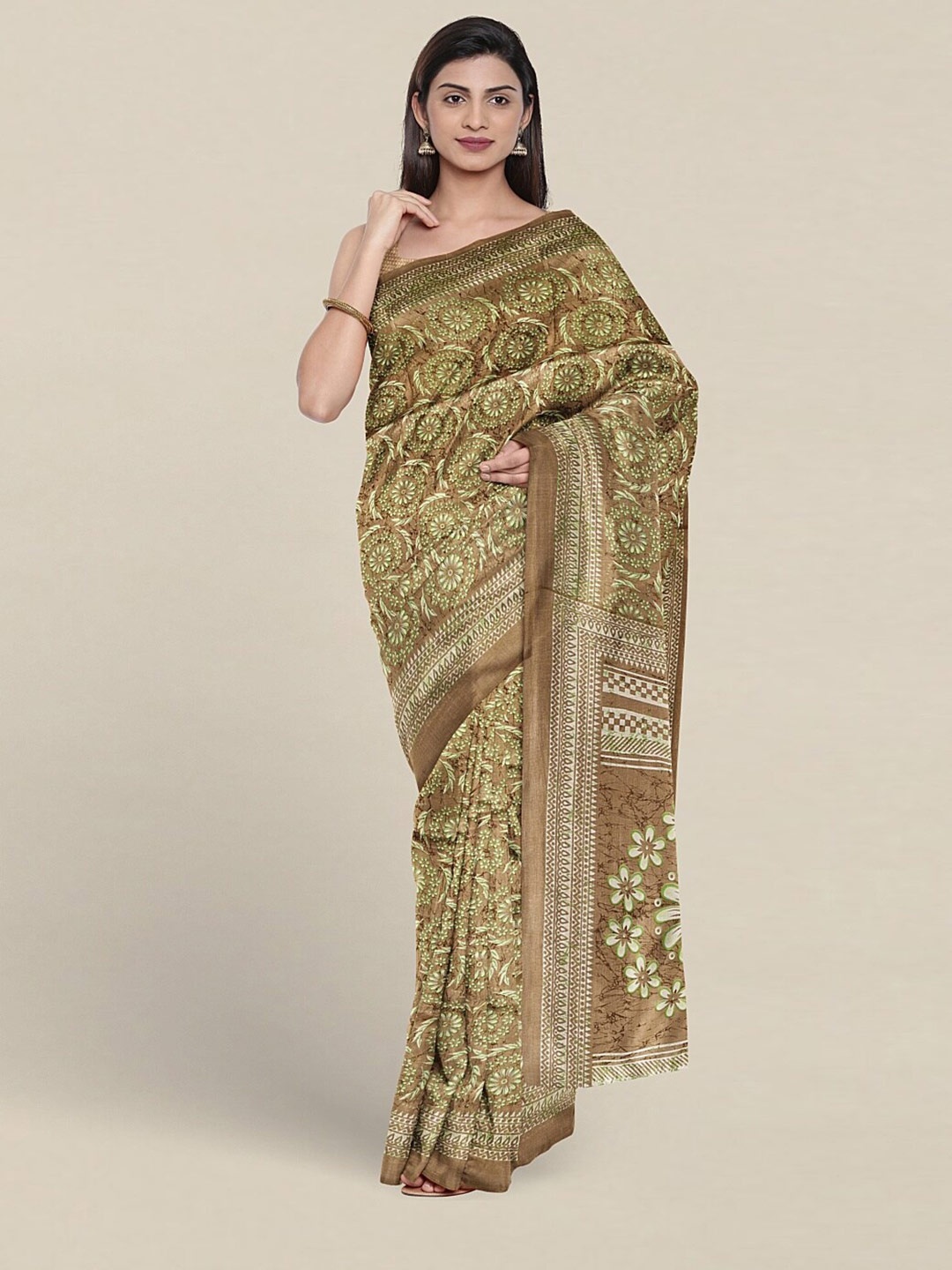 

Pothys Floral Printed Saree, Green