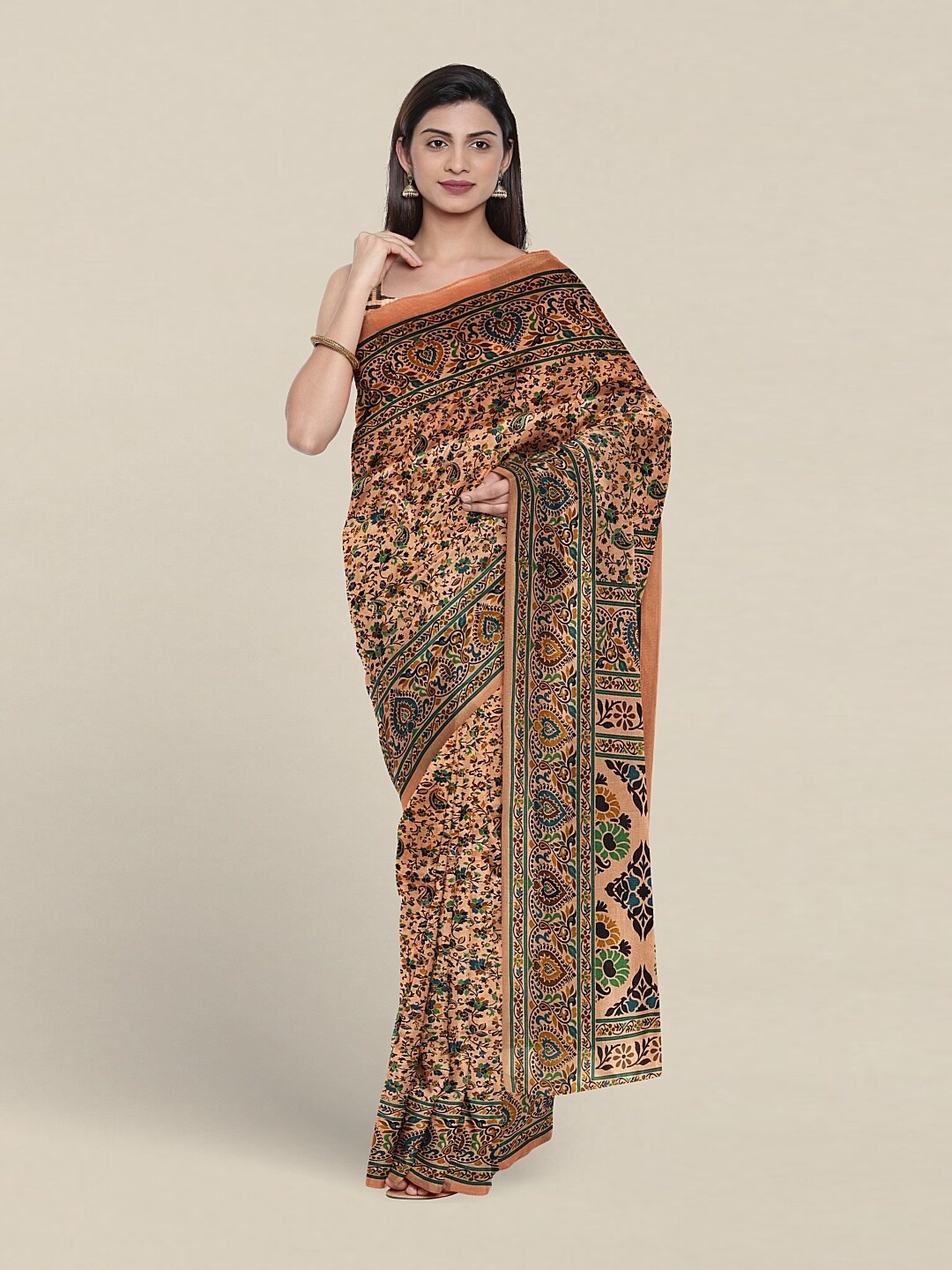 

Pothys Paisley Ethnic Motifs Printed Saree, Peach