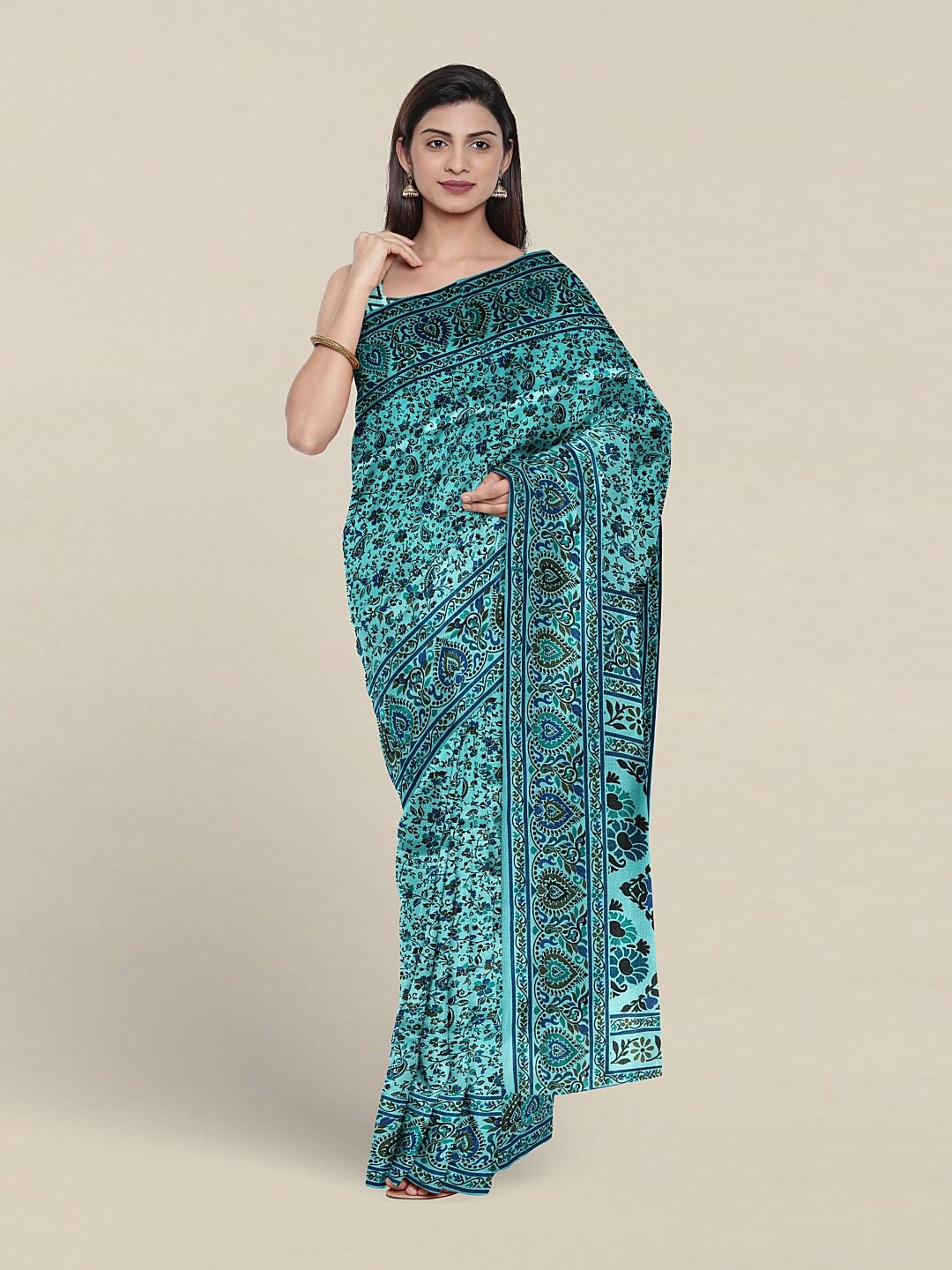 

Pothys Floral Printed Saree, Blue