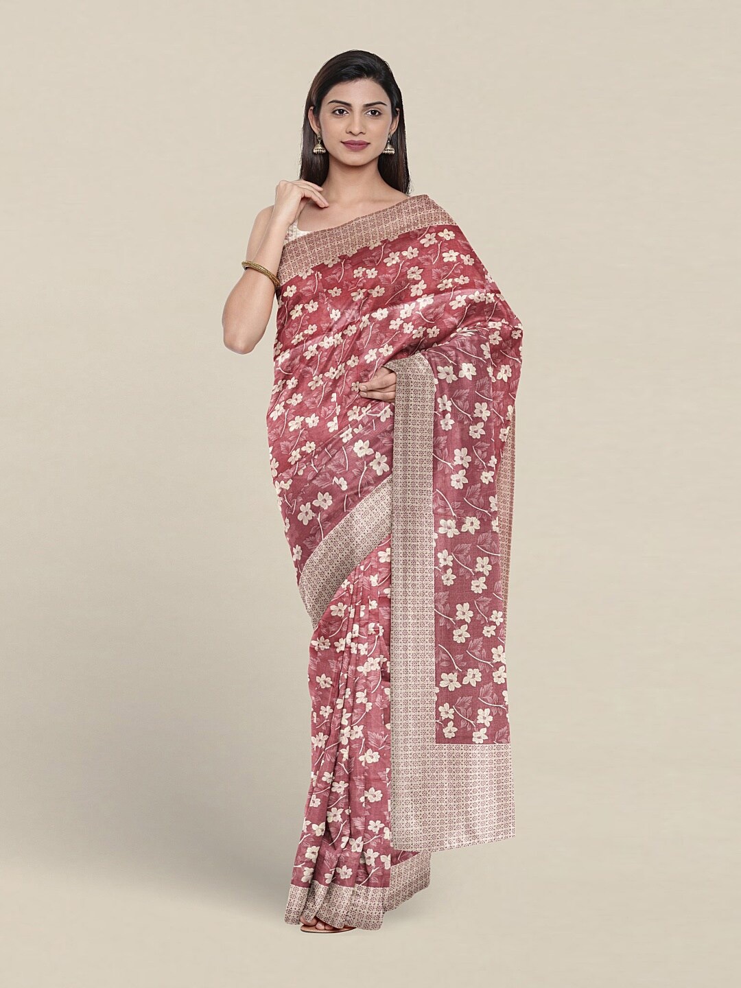 

Pothys Floral Printed Saree, Mauve