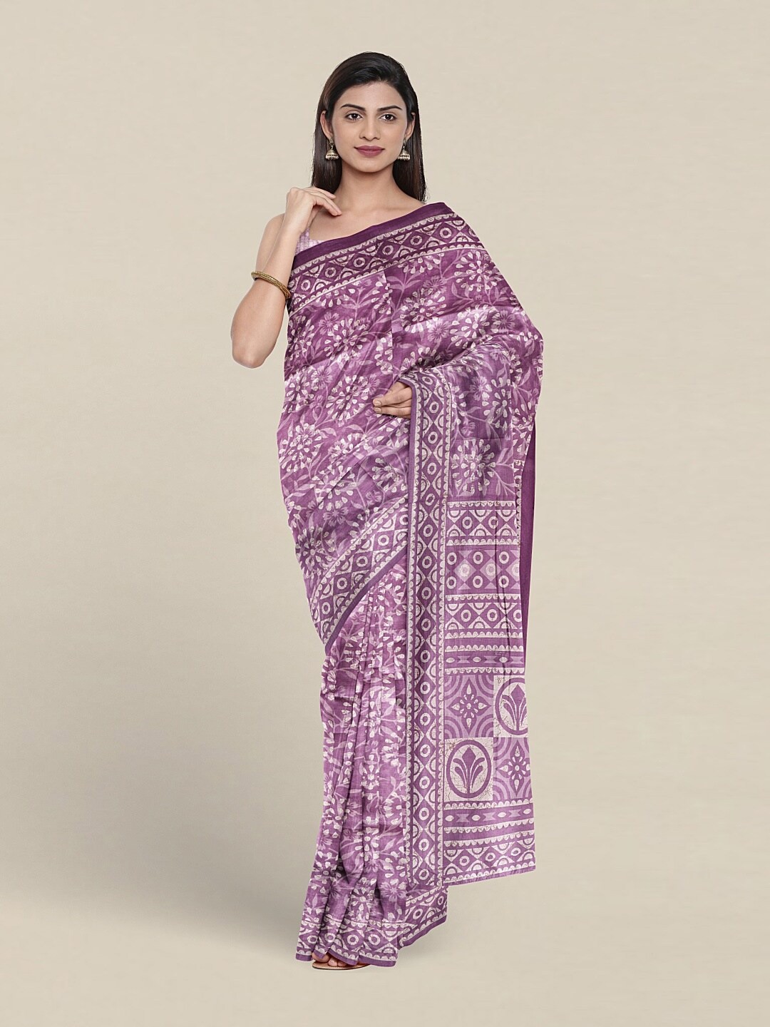 

Pothys Floral Printed Saree, Lavender