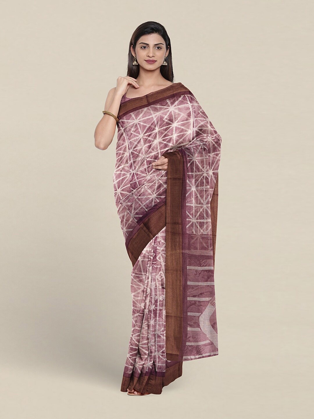 

Pothys Geometric Printed Saree, Violet