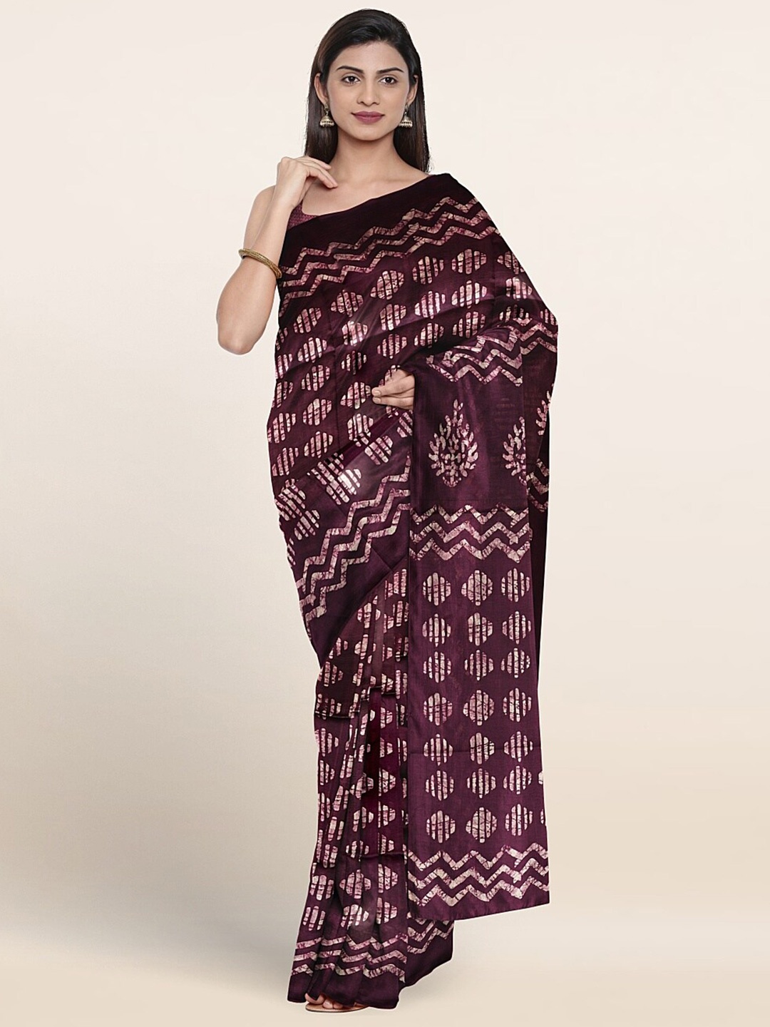 

Pothys Abstract Printed Saree, Purple