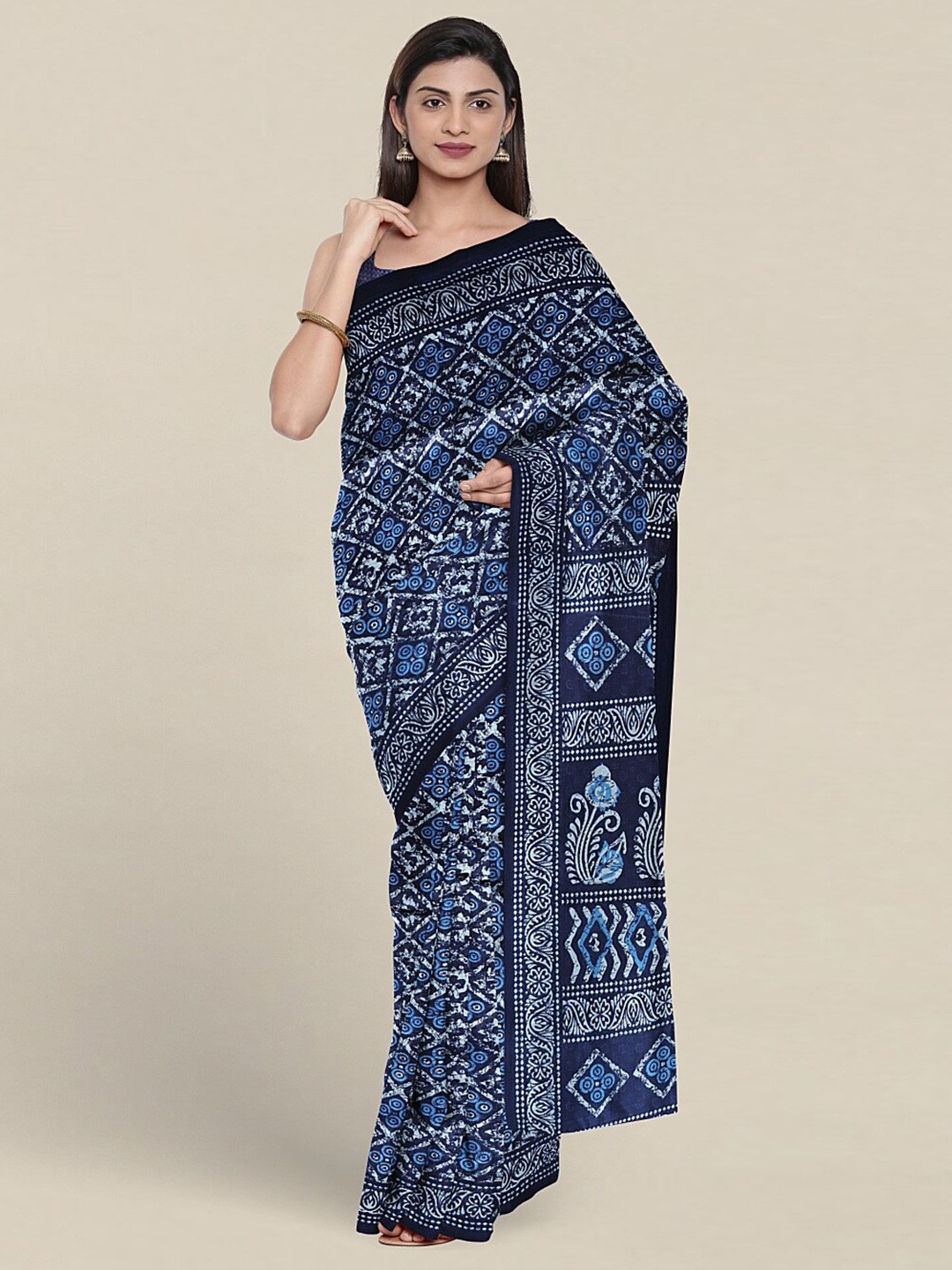 

Pothys Ethnic Motifs Printed Saree, Blue