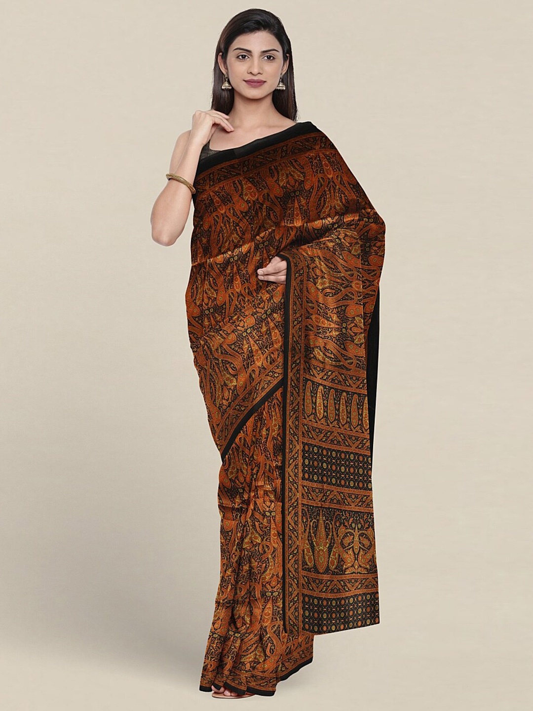 

Pothys Ethnic Motifs Printed Saree, Black