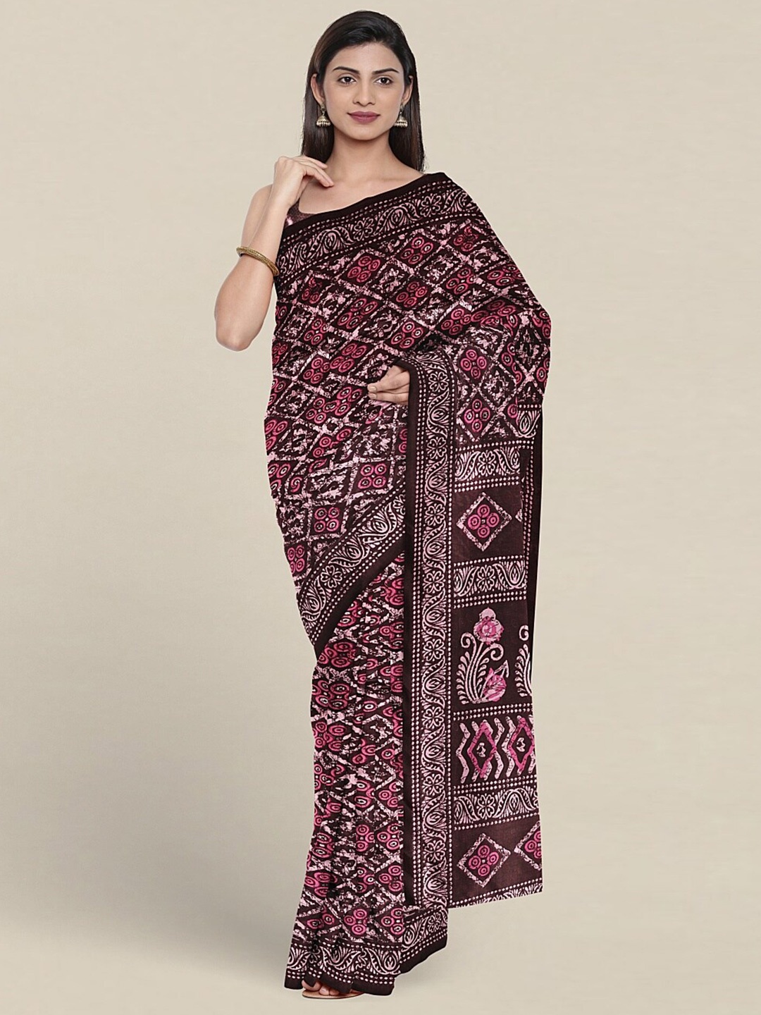 

Pothys Ethnic Motifs Printed Saree, Purple