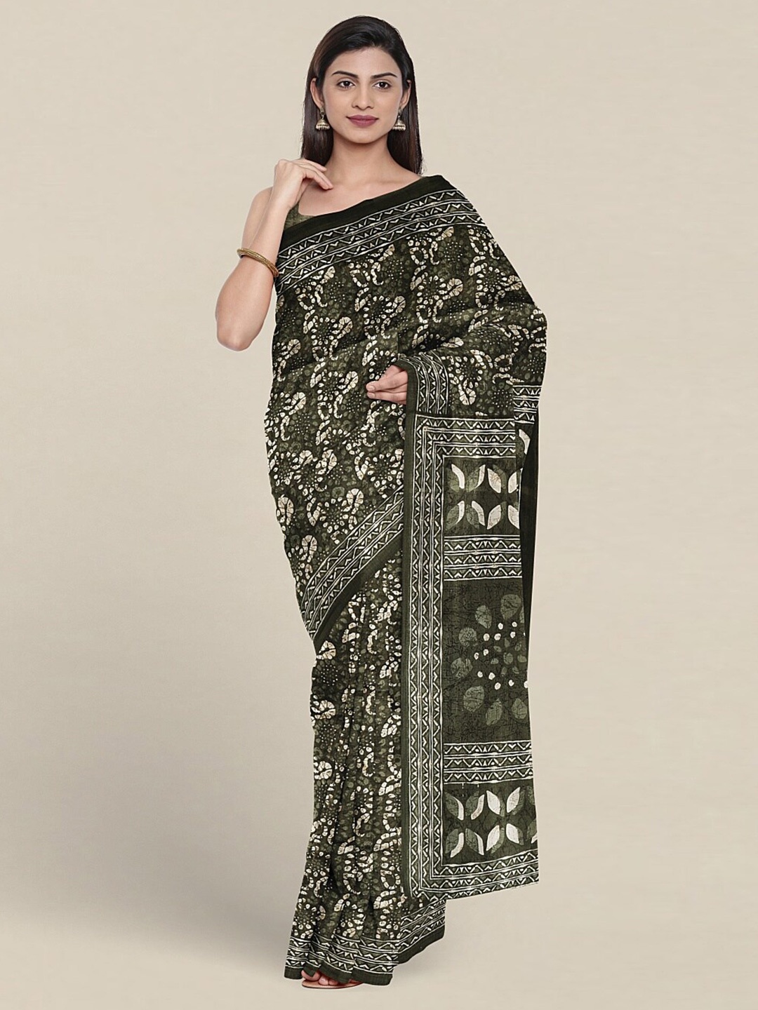 

Pothys Ethnic Motifs Printed Saree, Green