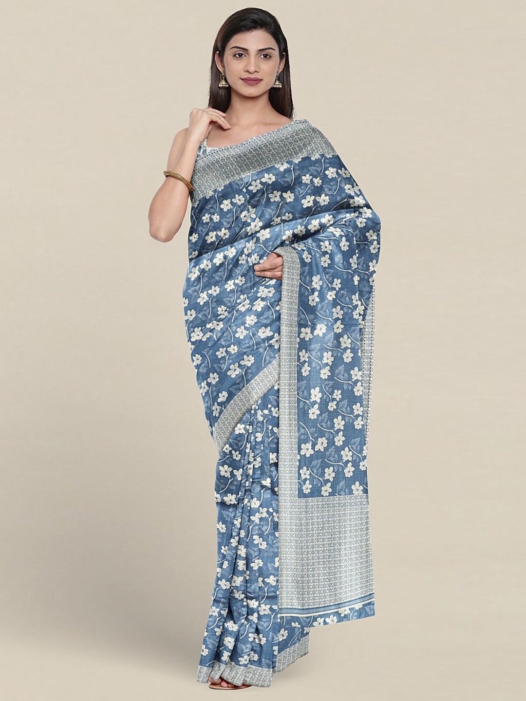 

Pothys Floral Printed Saree, Blue