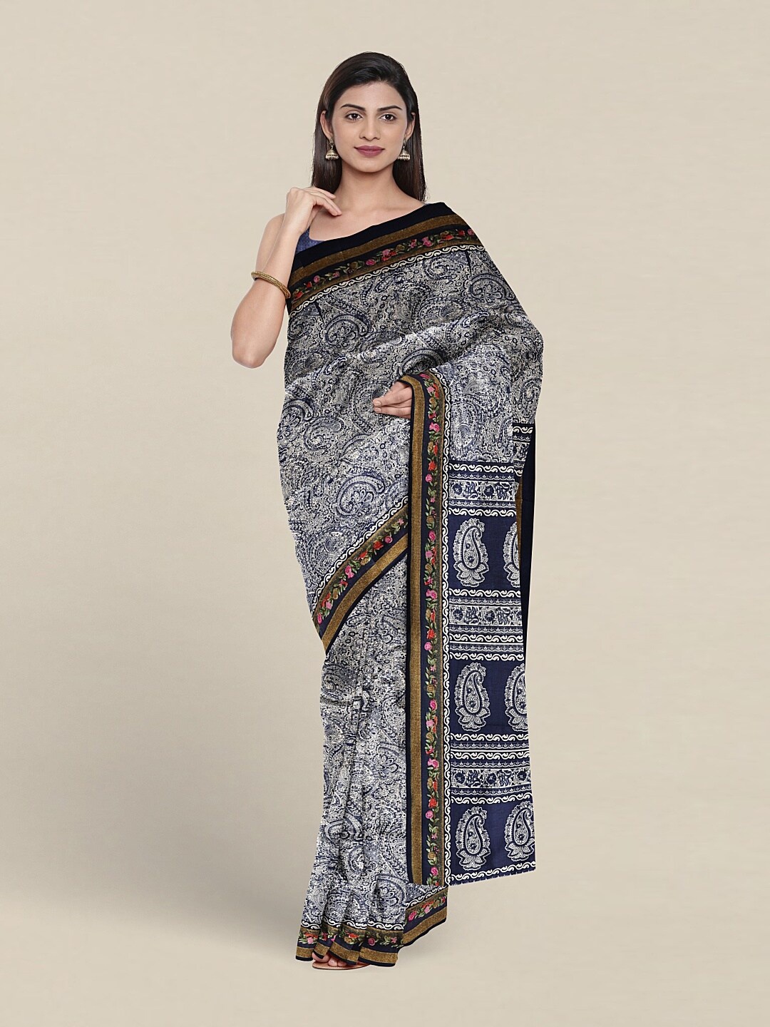 

Pothys Paisley Printed Saree, Blue