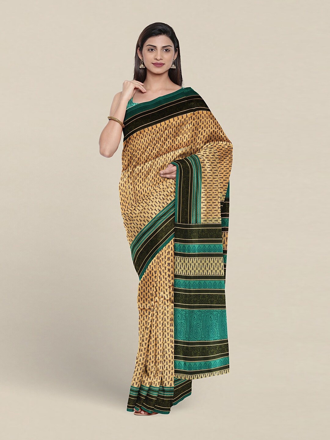 

Pothys Ethnic Motifs Printed Saree, Yellow