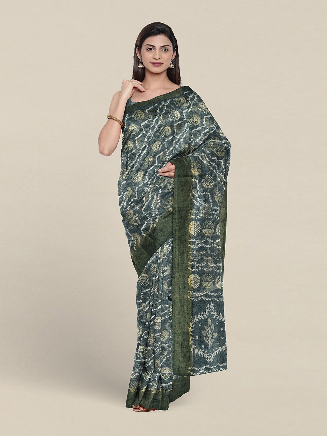 

Pothys Ethnic Motifs Printed Saree, Blue