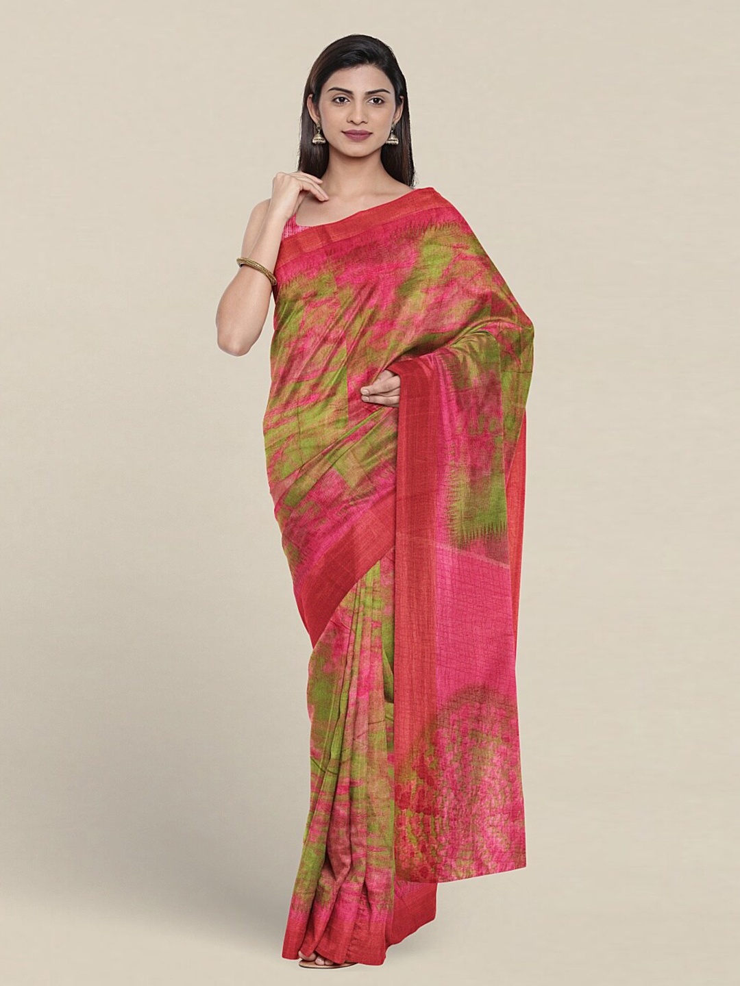 

Pothys Abstract Printed Saree, Green
