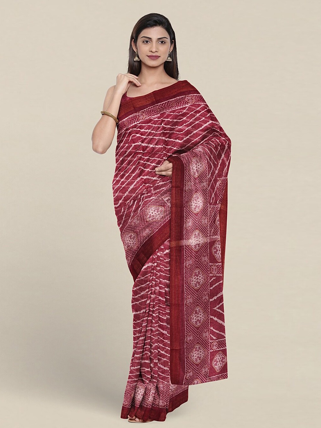 

Pothys Geometric Printed Saree, Purple
