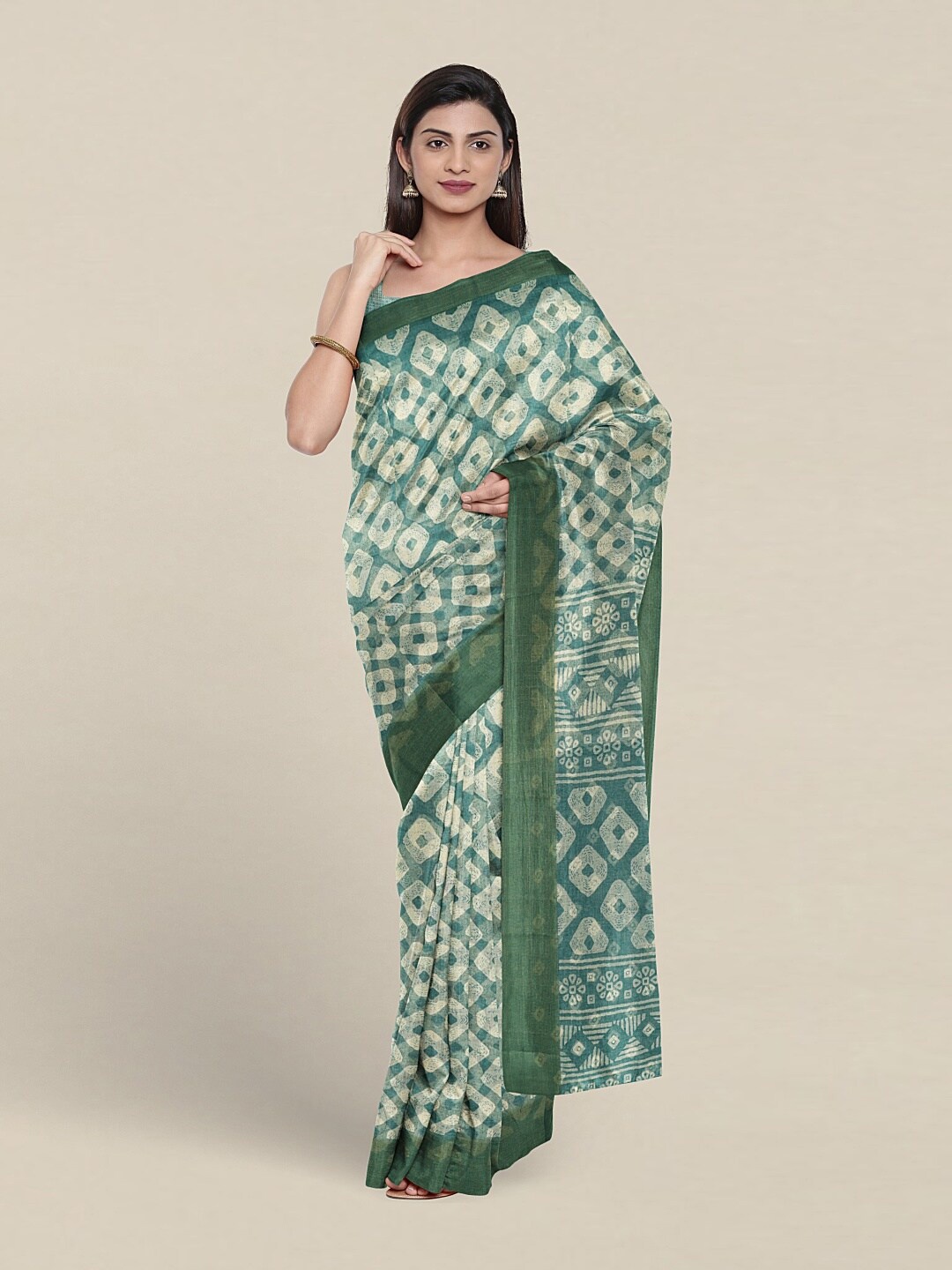 

Pothys Geometric Printed Saree, Blue