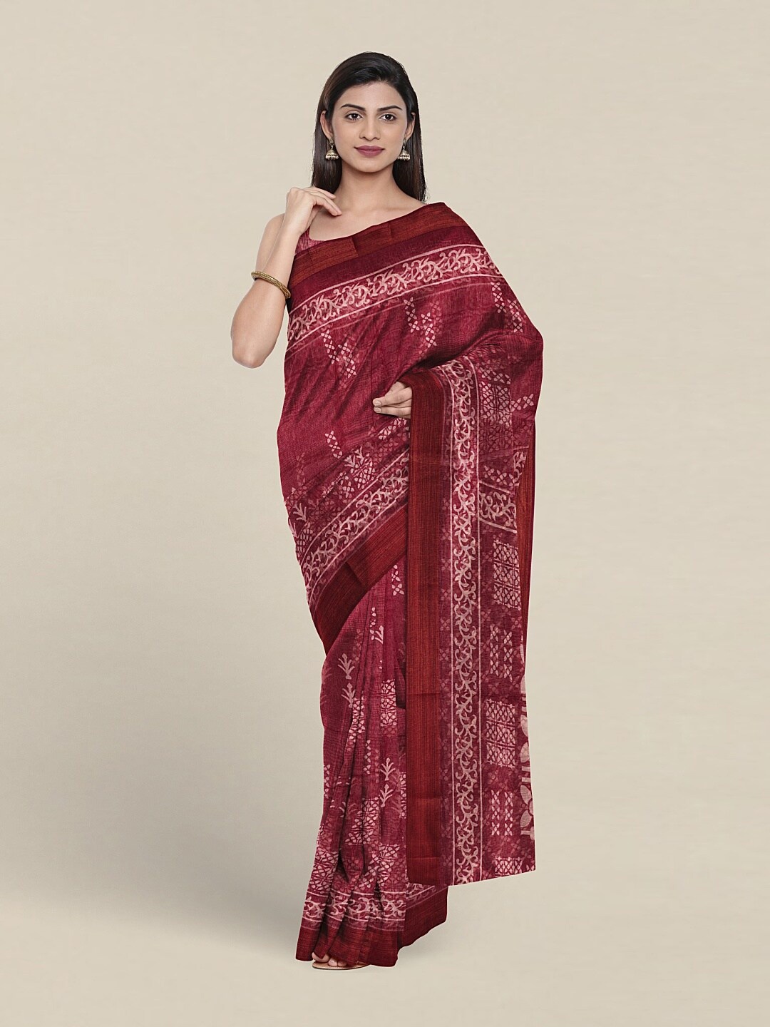 

Pothys Ethnic Motifs Printed Saree, Purple