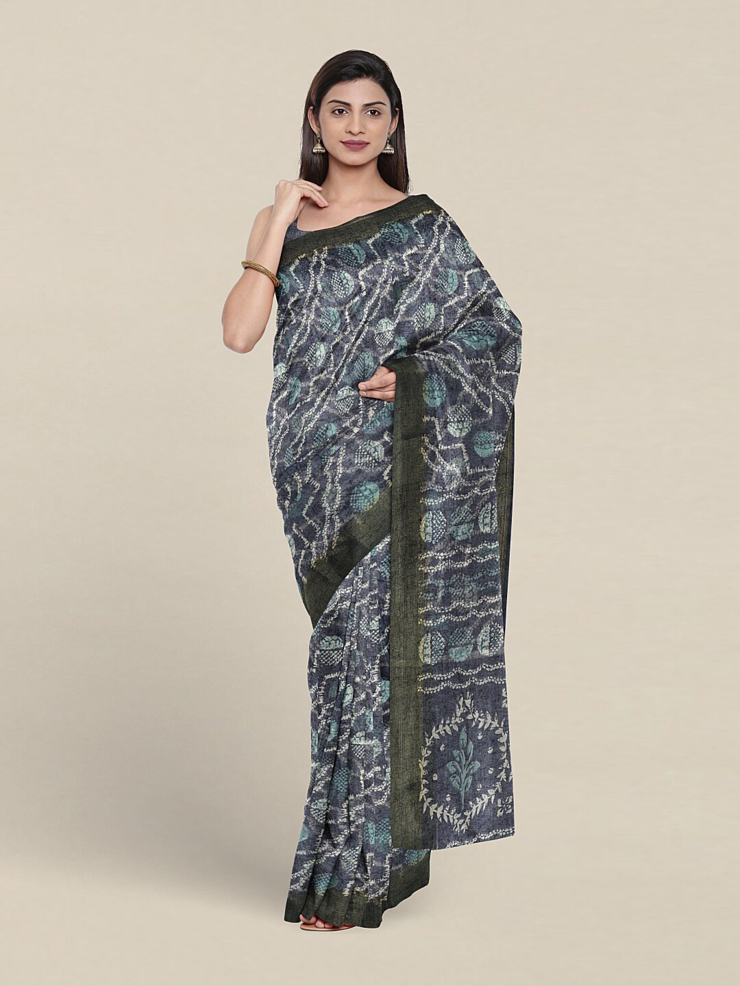 

Pothys Abstract Printed Saree, Blue