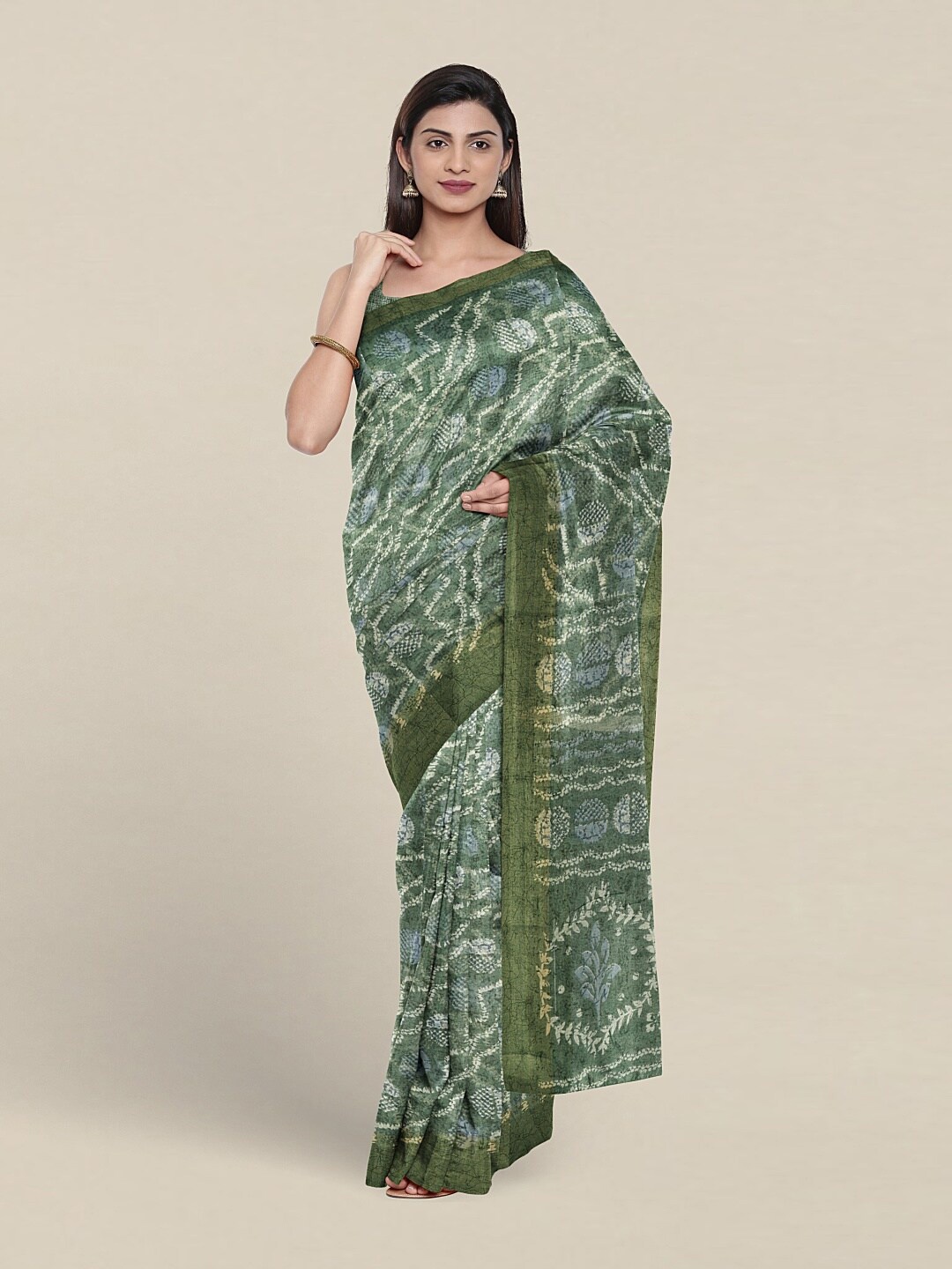 

Pothys Ethnic Motifs Printed Saree, Green