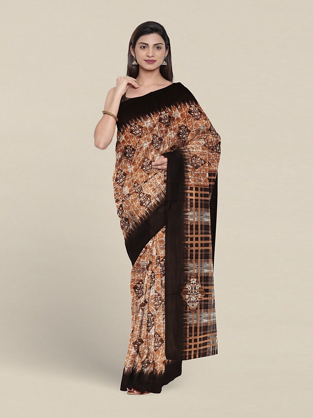 

Pothys Floral Printed Saree, Peach