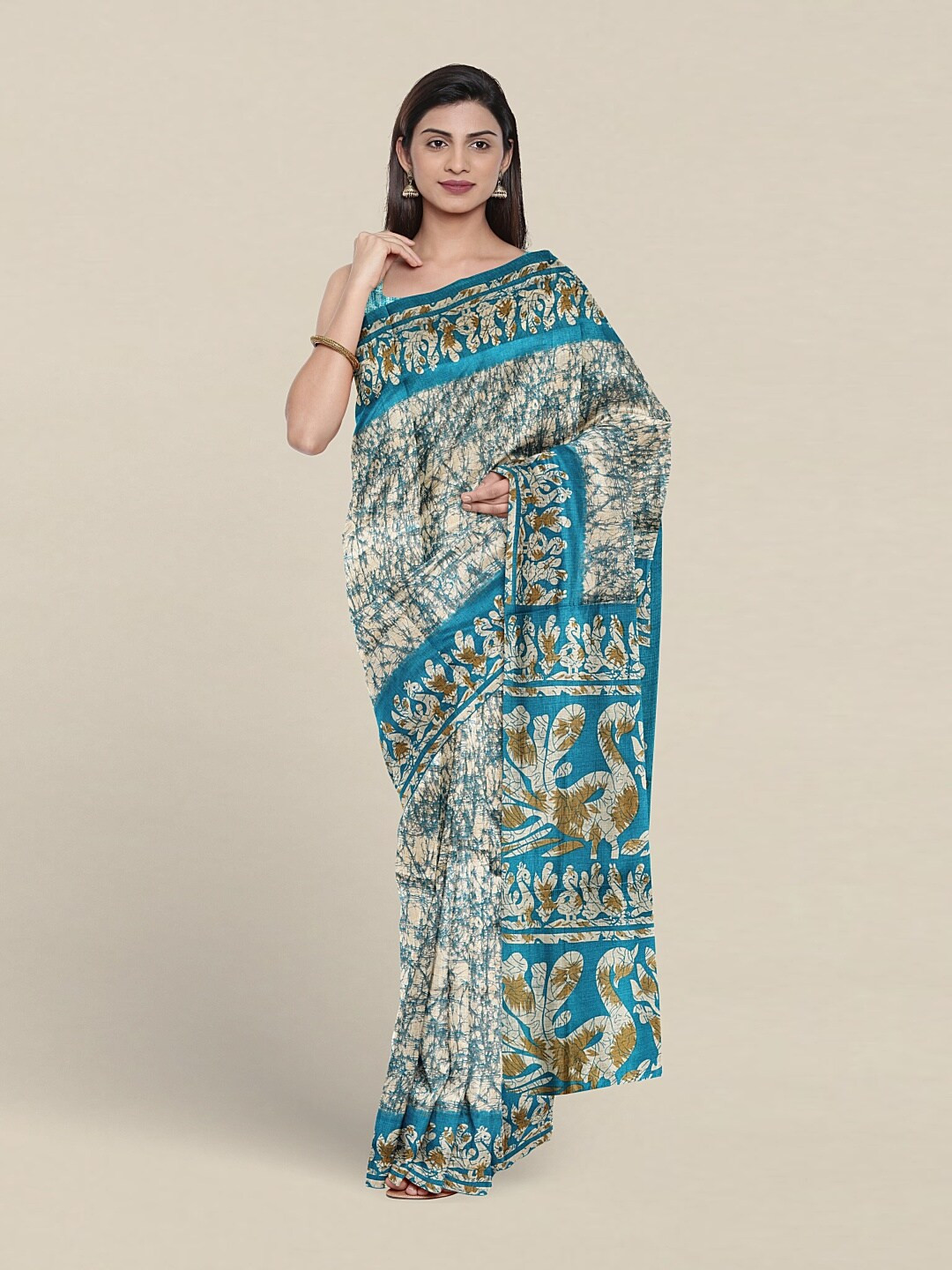 

Pothys Ethnic Motifs Saree, Cream