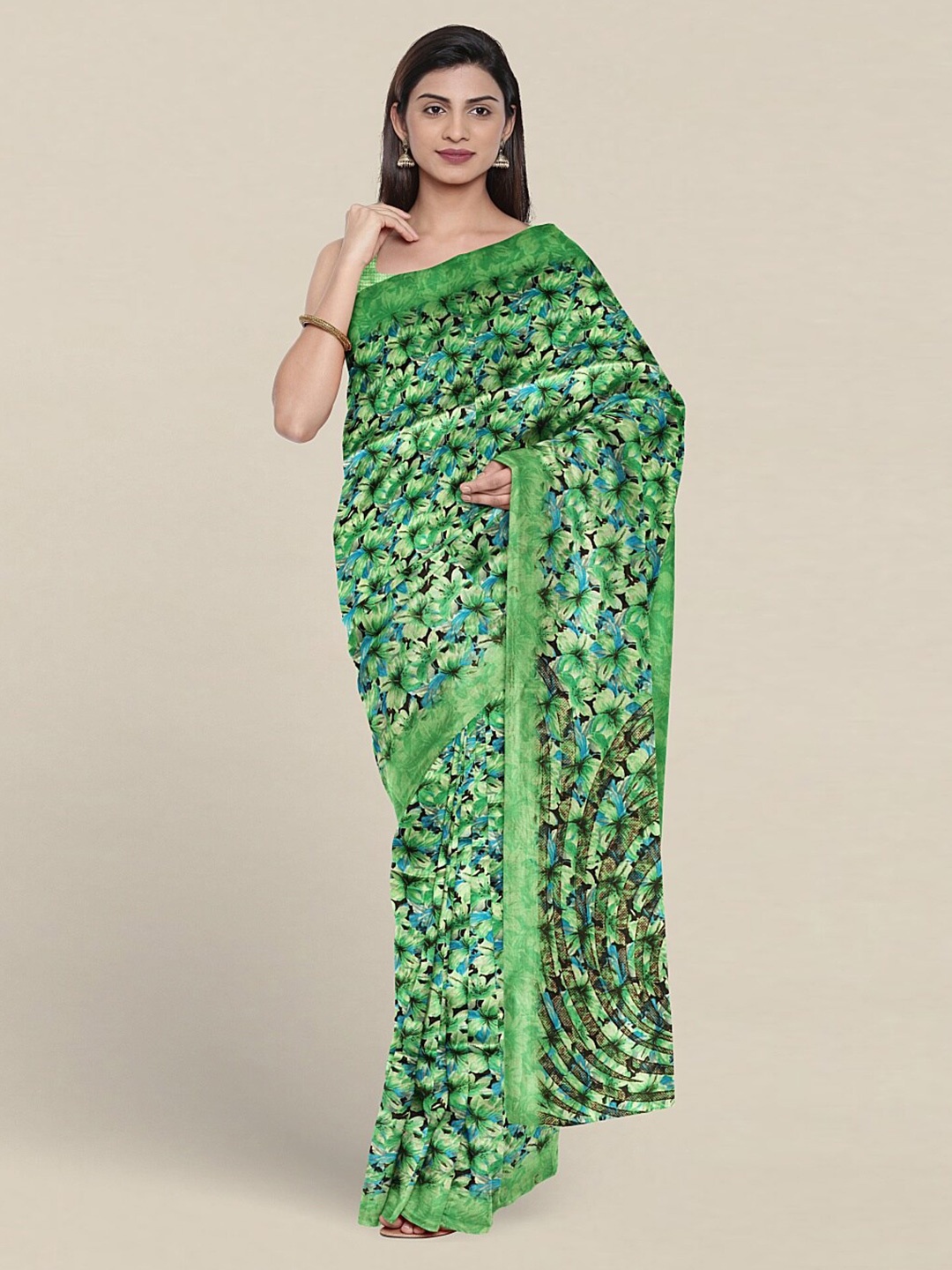 

Pothys Floral Printed Saree, Green