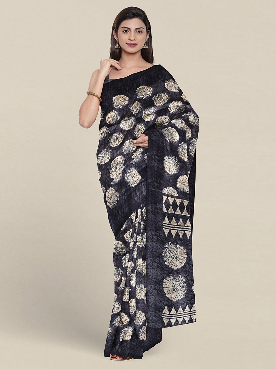 

Pothys Ethnic Motifs Printed Saree, Navy blue