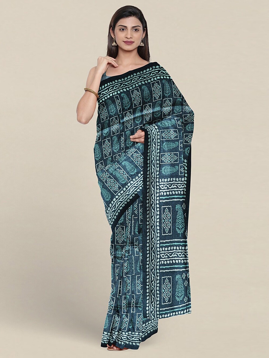 

Pothys Ethnic Motifs Printed Saree, Blue