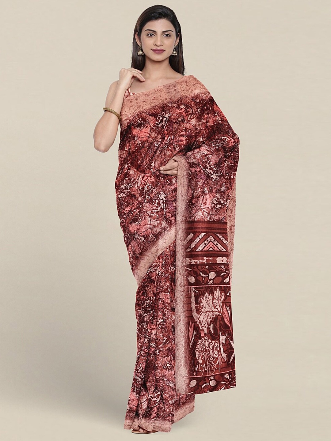 

Pothys Abstract Printed Saree, Brown
