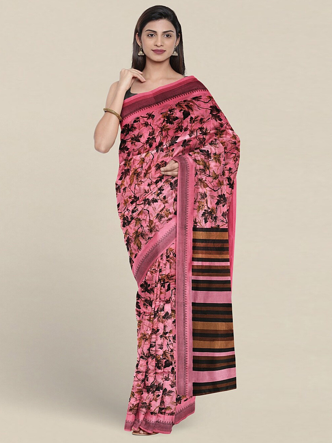

Pothys Floral Printed Saree, Pink