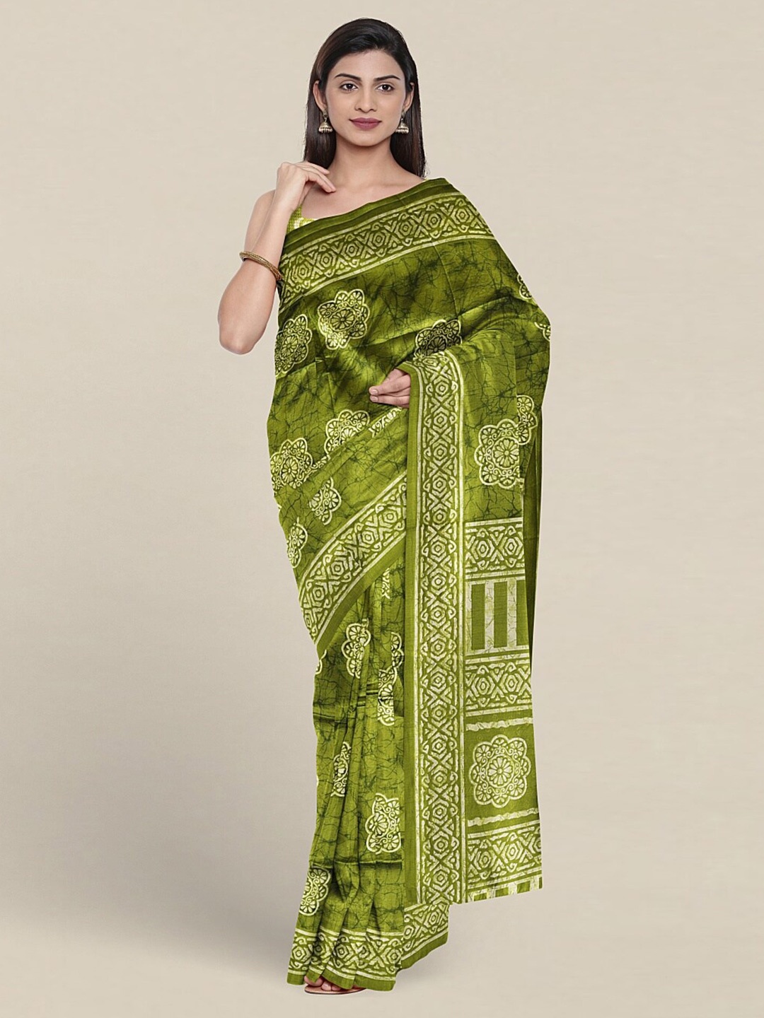 

Pothys Floral Printed Saree, Green