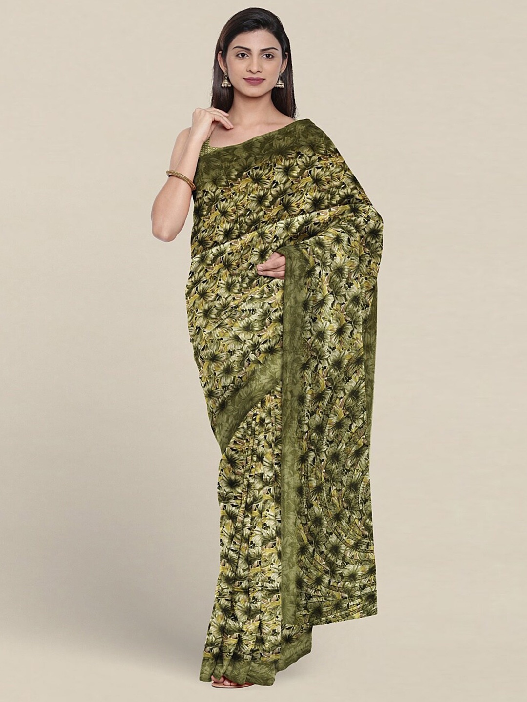 

Pothys Floral Printed Saree, Green