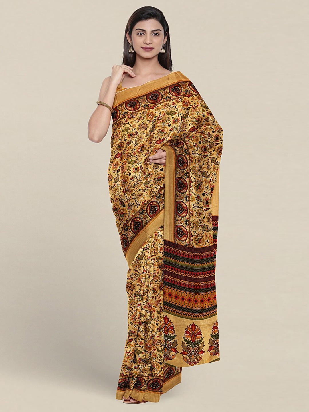 

Pothys Floral Printed dSaree, Mustard