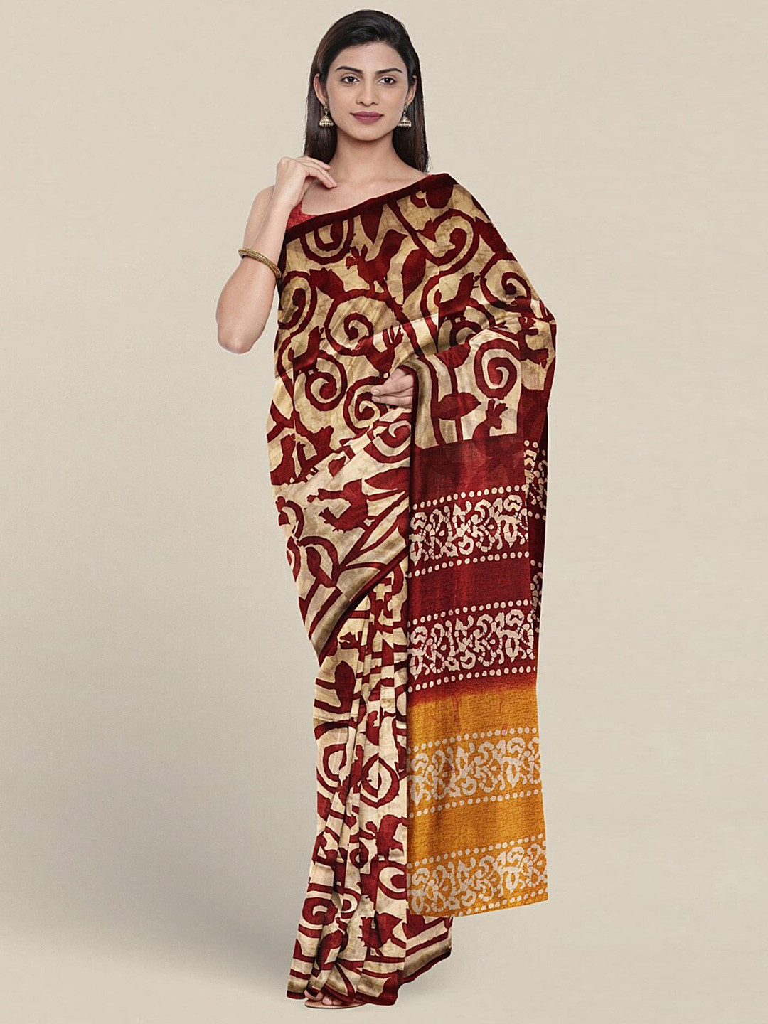 

Pothys Ethnic Motifs Saree, Cream