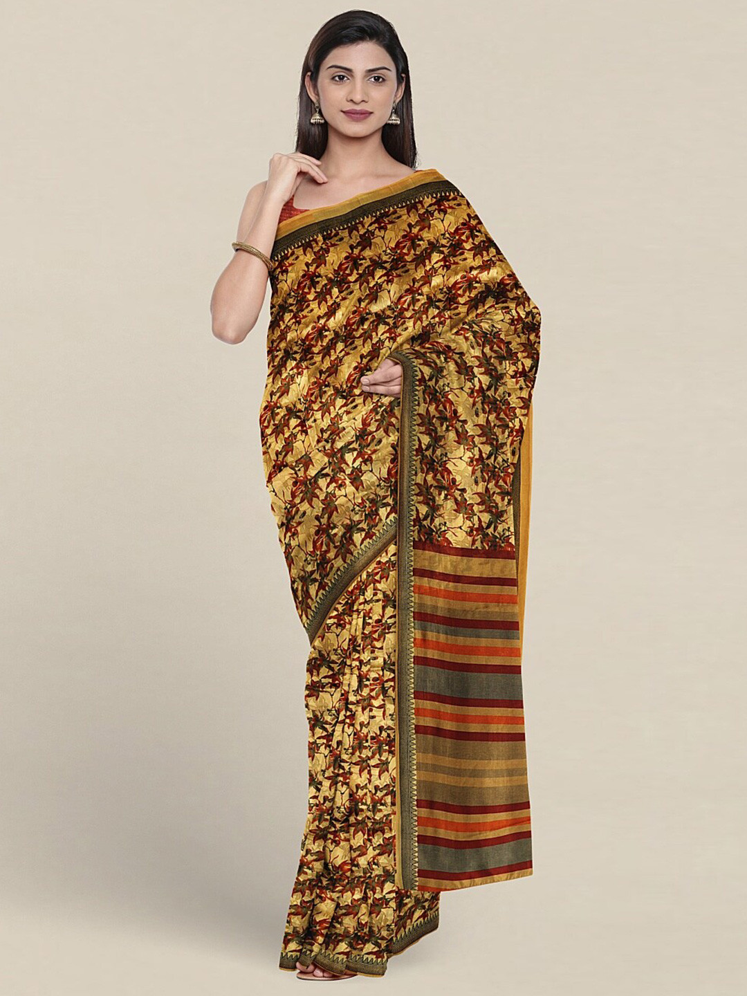 

Pothys Floral Printed Saree, Yellow