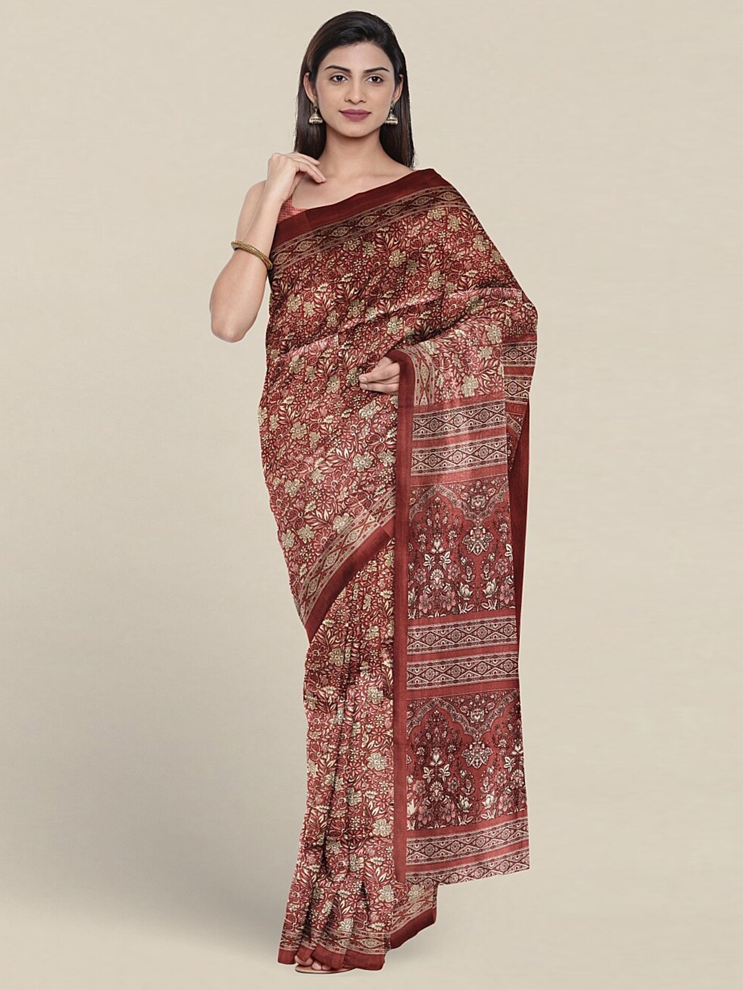

Pothys Floral Printed Saree, Pink