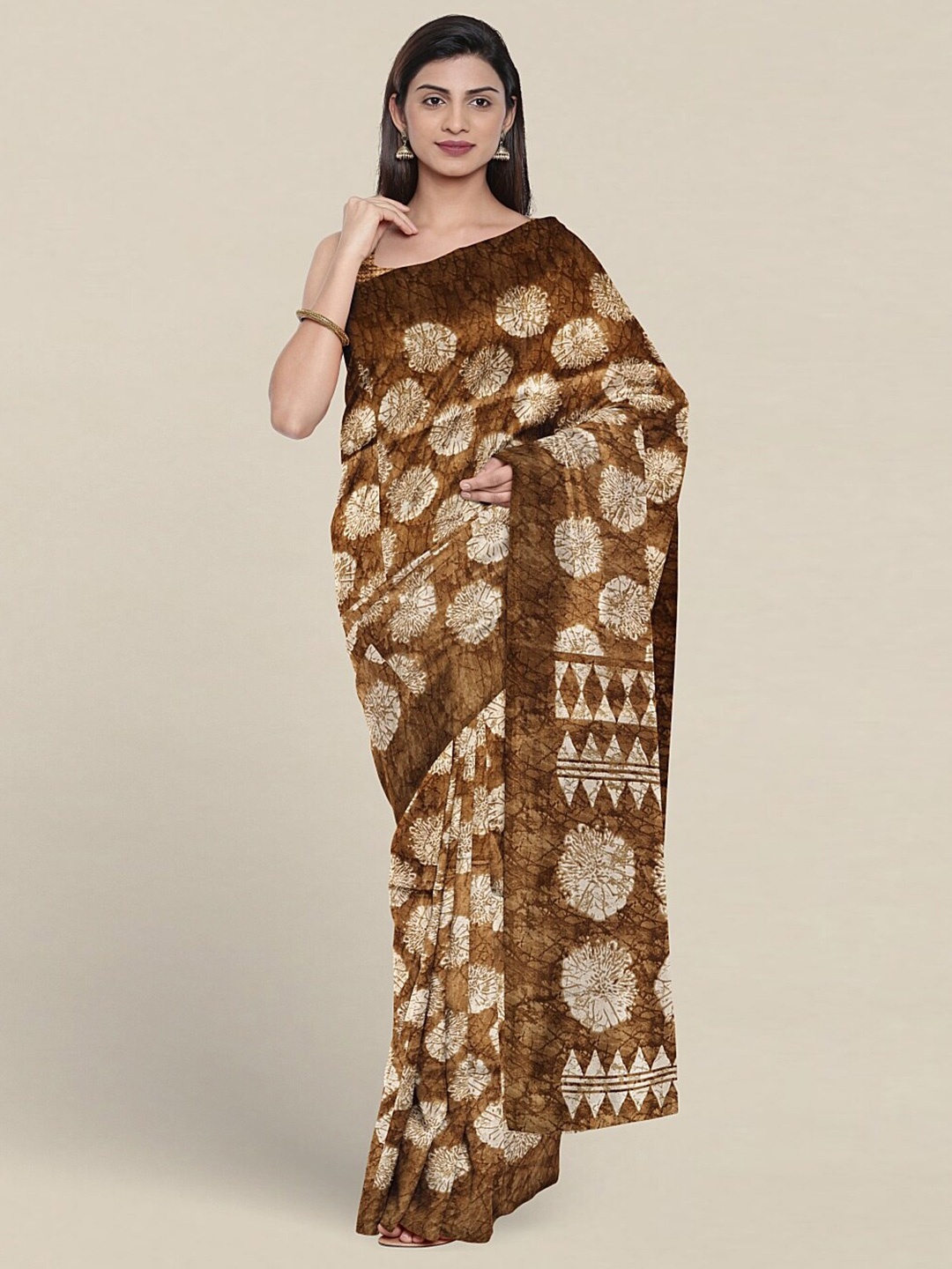 

Pothys Ethnic Motifs Printed Saree, Brown