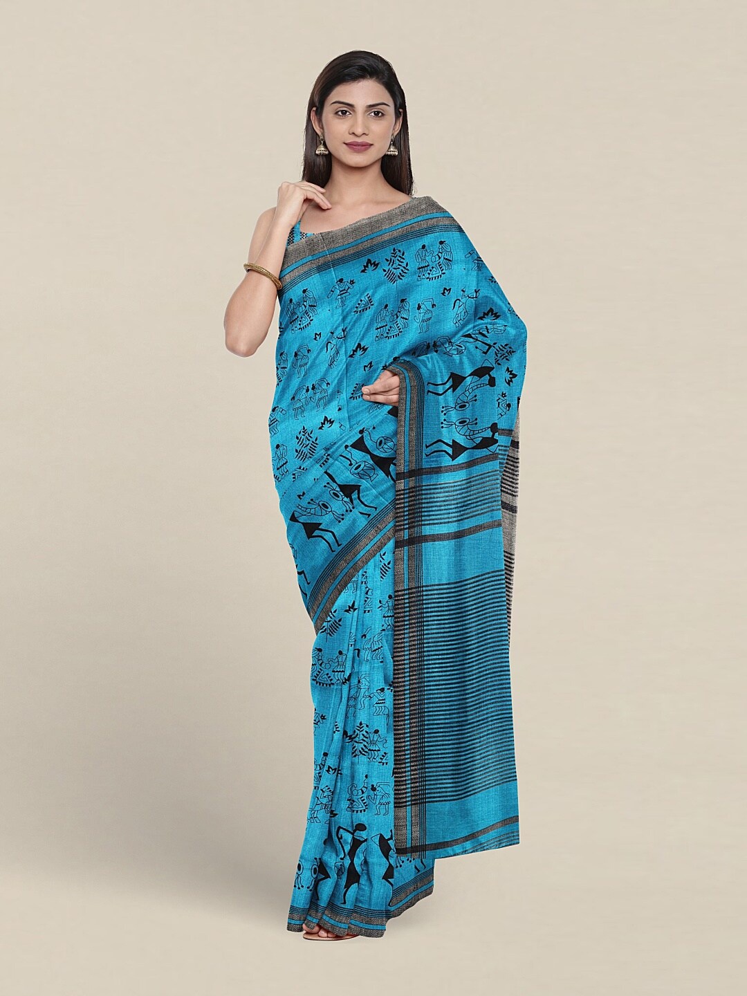 

Pothys Ethnic Motifs Printed Saree, Blue