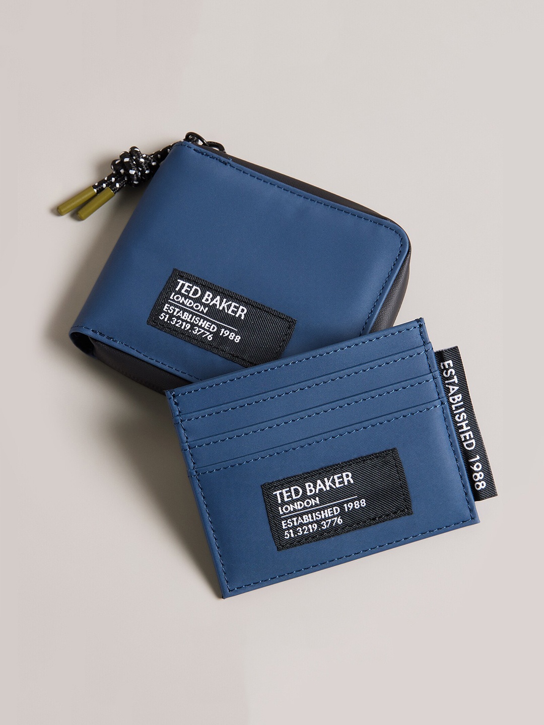 

Ted Baker Men Navy Blue Two Fold Wallet