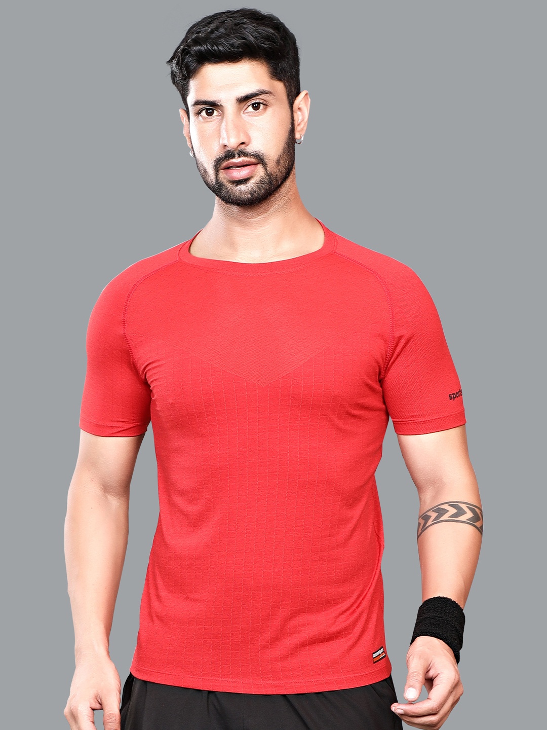 

SPORT SUN Round Neck Raglan Sleeves T-shirt, Red