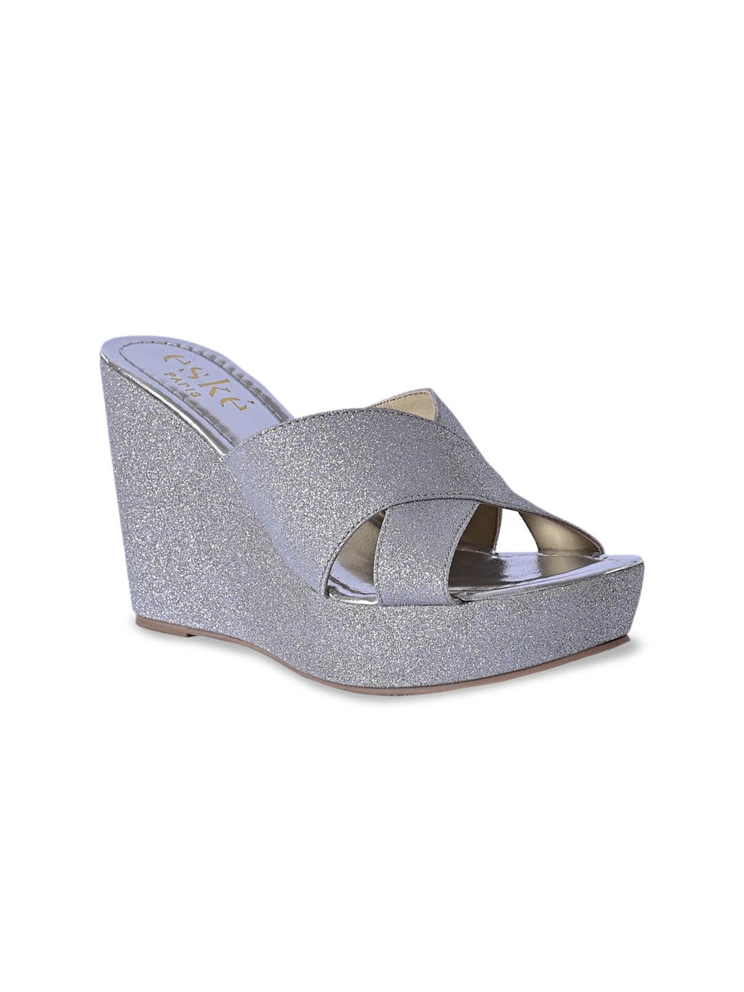 

Eske High-Top Wedge Heels, Silver