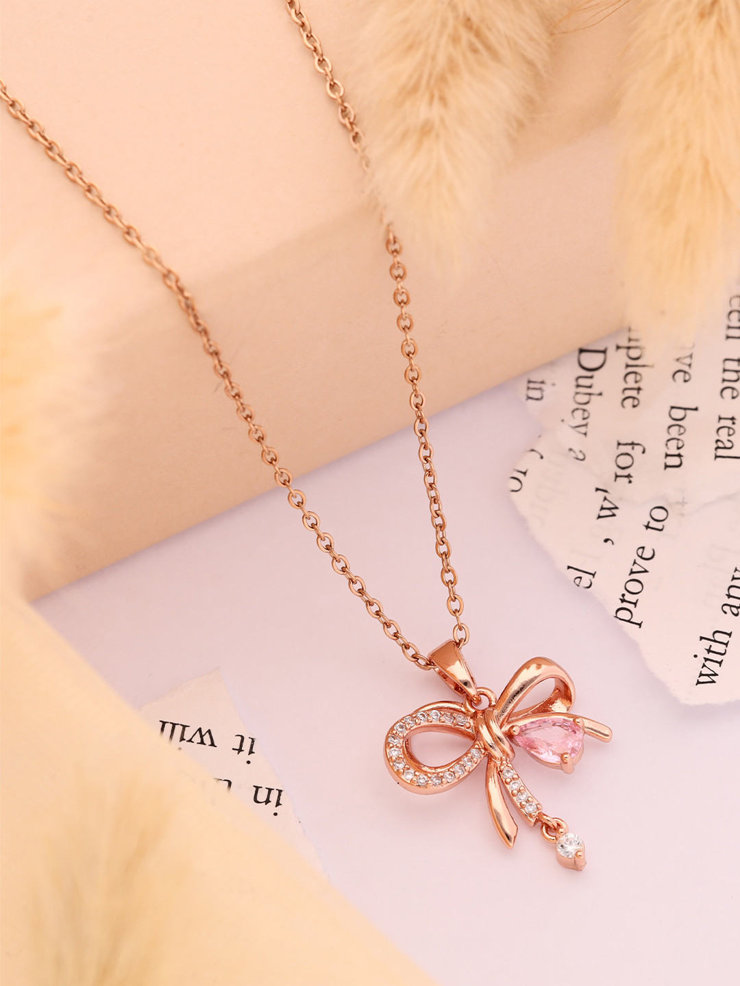 

Brado Jewellery Rose Gold-Plated Cubic Zirconia Necklace