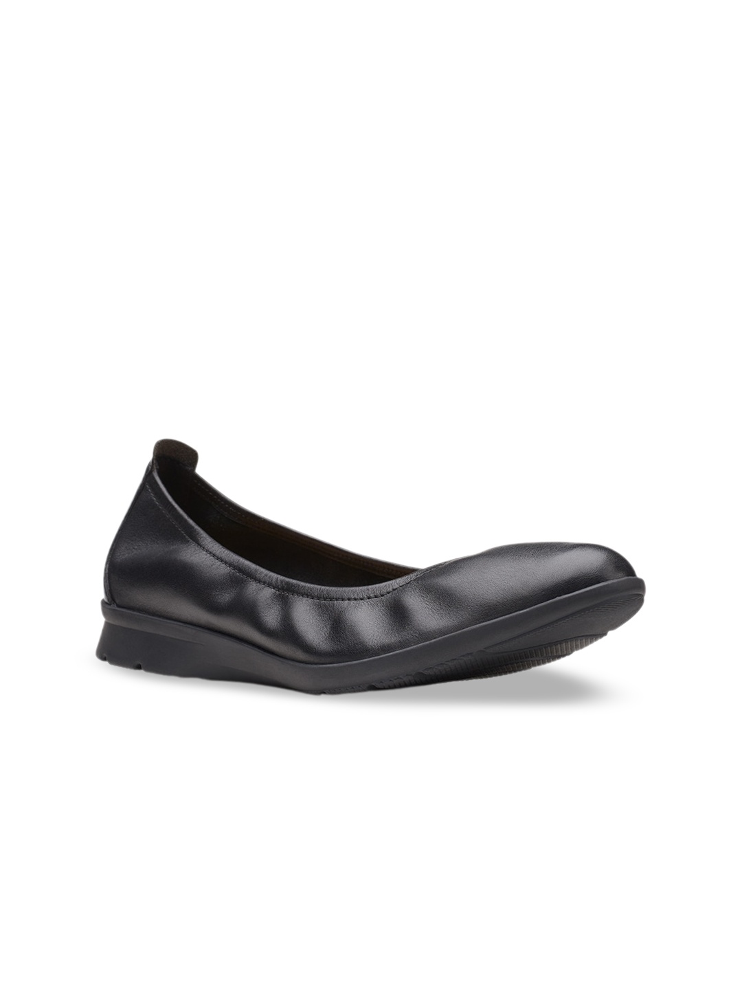 

Clarks Women Leather Slip-On Loafers, Black