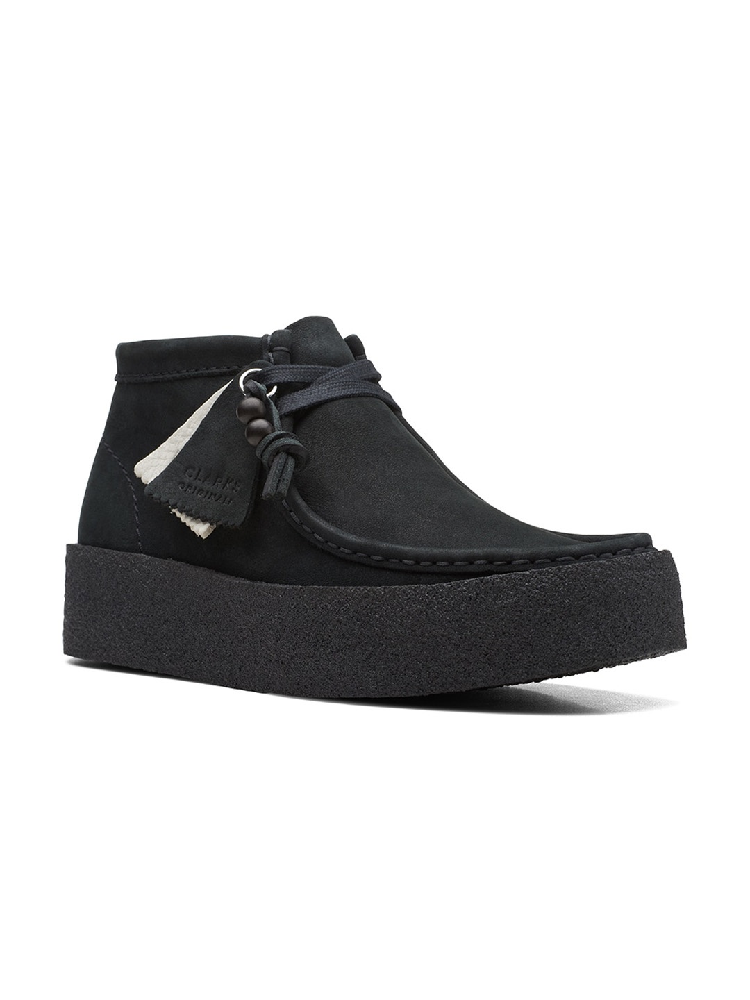 

Clarks Women Square Toe Memory Foam Insole Nubuck Sneakers, Black