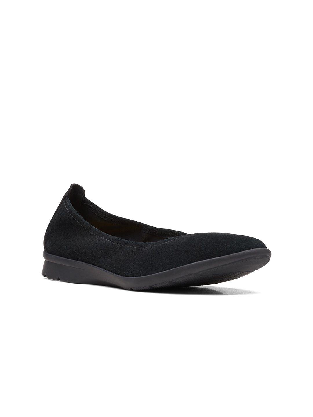 

Clarks Women Memory Foam Insole Suede Basics Slip-On Sneakers, Black